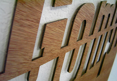 Laser cut wood signage